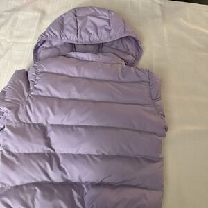 Lavender Puffer Vest with Hood